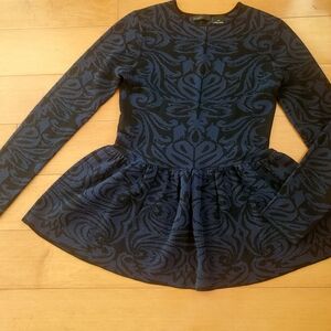 Press Black and Blue Patterned Top